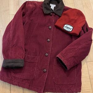 Northern Reflections Brick Corduroy Barn Jacket with Brown Collar